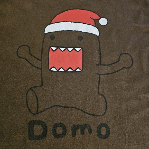 DOMO KUN Santa Hat Christmas Brown T-Shirt Medium Adult Rare Y2K Domonation.com - Picture 1 of 4